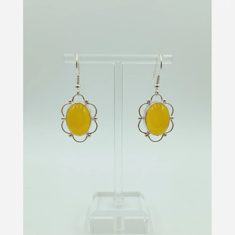 گوشواره دست ساز نقره اصل عیار 925 عقیق شرف الشمس
